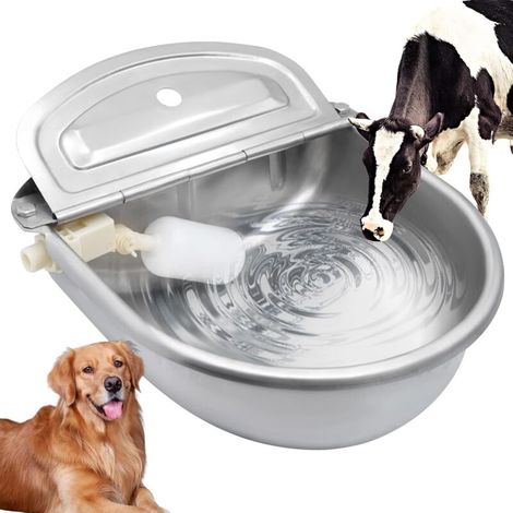 4L Abreuvoir À Bovins Abreuvoir en Acier Inoxydable Bol Automatique avec Valve À Flotteur pour Chien Cheval Bétail Chèvre Mouton