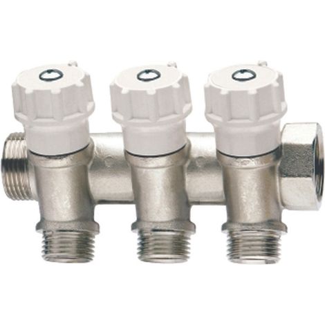 Collettore di distribuzione componibile con valvole art.465 - mm 3/4 - 4 derivazioni m 1/2