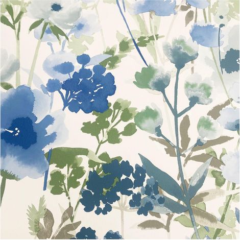 Lansfield Countryside Floral Blue Wallpaper Paste The Paper Heavyweight
