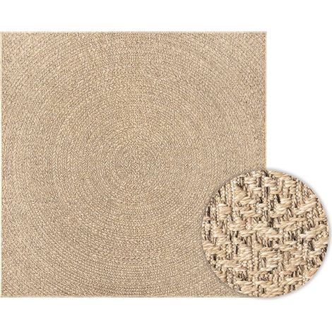 Tapis ZIZUR 120x120 cm aspect de jute intérieur et extérieur CFW95899 (1/5)