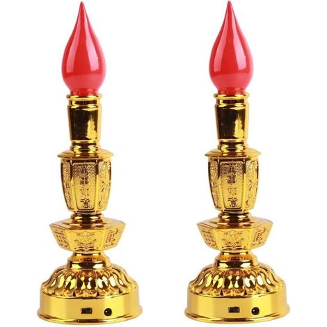 Lampe à bougie LED à faible consommation d'énergie, Style chinois traditionnel rétro, lampe de décoration bouddhiste, simple et lumineuse (1/4)