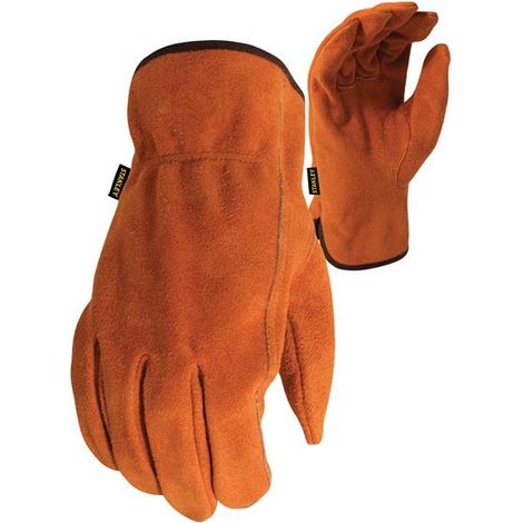 Stanley Black & Decker Cowhide Leather Work Gloves, Size 10, Protective Driver Gloves (Model SY710L)