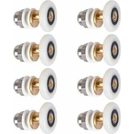 8 roulettes pour porte de douche coulissante, salle de bain, 19 mm, haut et bas (1/5)