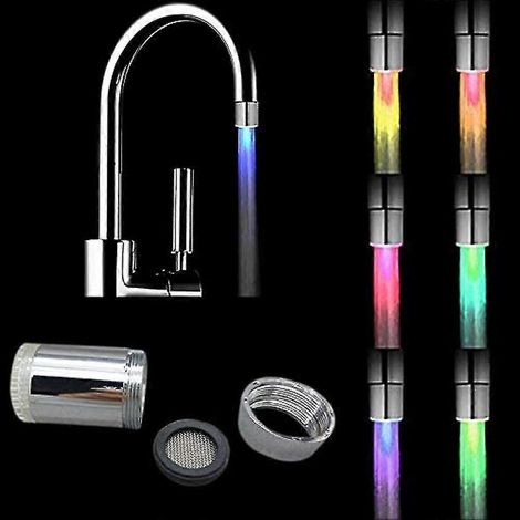 Robinet d'eau à LED multicolore, robinet d'eau à 7 couleurs changeantes avec lumière LED et bec verseur (1/5)