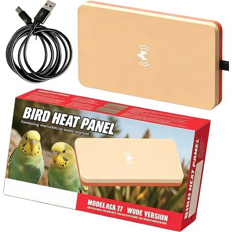 Réchauffeur pour Cage à Oiseaux chauffante USB 18 x 10 cm Tapis Chauffant Pour Oiseaux Silencieux 5 W Avec Câble 1,5 M Pour perruches pinsons inséparables anti-brûlure bain habitat (1/5)