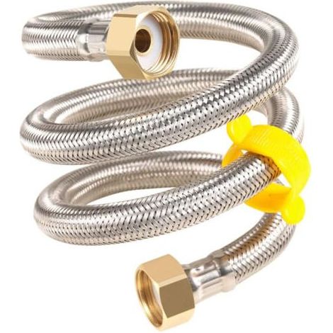 G 1/2" Tuyau Flexible Tressé en Acier Inoxydable Tuyau de Plomberie d'Eau pour Salle de Bains Robinets de Toilettes Évier, 40cm (1/5)