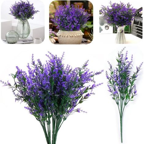 Décoration botanique Compositions florales artificielles Verdure artificielle Intérieur et extérieur (36 cm Violet) (1/5)