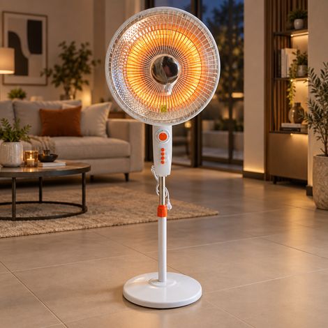 Stufa Elettrica al Carbonio 500/1000 W Oscillante con Timer (1/5)