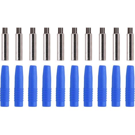 10 Pièces Connecteurs Banane Isolés 2mm avec Manchon de Protection pour Matériel de Test Bleus (1/5)