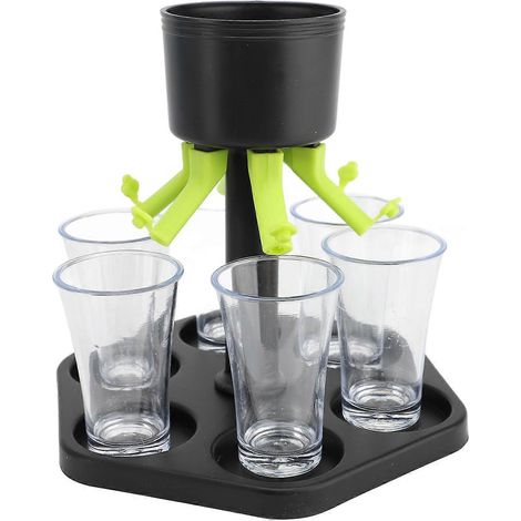 Distributeur de boissons à shots pour fêtes, distribution uniforme, 6 doses avec verre en plastique pour bar