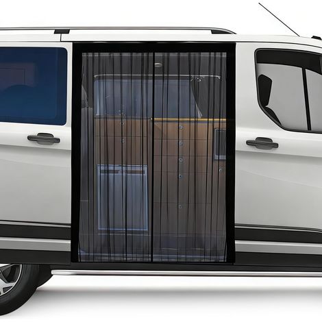 Magnetisches Moskitonetz für VW T5/T6 Schiebetür, Insektenschutznetz und Fliegengitter mit Sonnenschutz und Schattierungsnetz, Campingzubehör für die Seitentür, geeignet für Multivans (1/5)