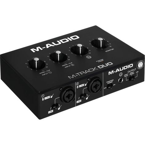 Interface audio USB M-AUDIO M-Track Duo, préamplificateur Crystal 16 bits 48 kHz, noir (1/5)