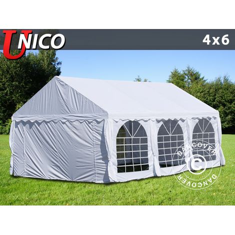 Tendone gazebo per feste UNICO 4x6m, Bianco (1/2)