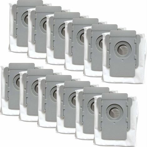 Lot de 12 sacs d'aspirateur pour aspirateurs robots iRobot Roomba série i7 - Compatibles avec i7 (7150), i7+ i7Plus (7550), s9 (9150), s9+ s9 Plus (9550, 955020) avec base et système de nettoyage. (1/5)