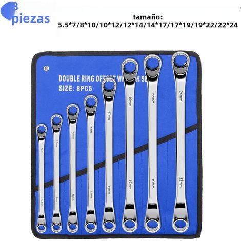 (Ensemble B8) Jeu de clés coudées en acier au carbone, double anneau long avec sac à roulettes, clé métrique antimagnétique et antidéflagrante (1/5)
