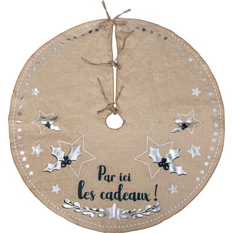 Alfombra Refuge abeto yute estampado D90cm - Feeric lights & christmas