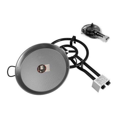 Paellero gas butano 2 fuegos + paellera 42cm vaello la valen