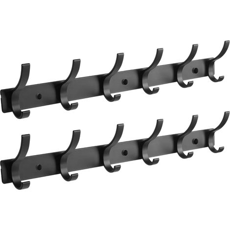 1 Porte-manteau mural, aluminium, crochets ronds, support 5kg, entrée salon (1/5)