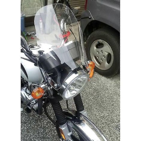Pare-brise pour moto Suzuki VX800, GN400, GN250, GN125, GN125E, GN125U, GN 400, 250, 125 (norme européenne), gris fumé transparent A
