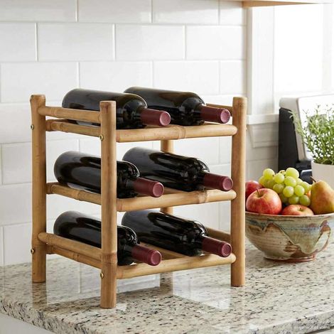 Weinregal Natur 32,5 x 29,5 x 36 cm Bambus