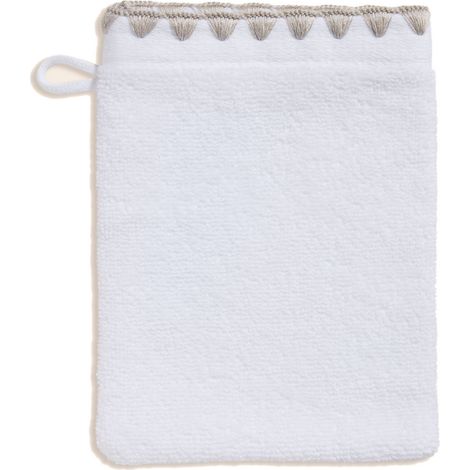 Gant de toilette en Éponge unie et point feston triangulaire  NERYDA