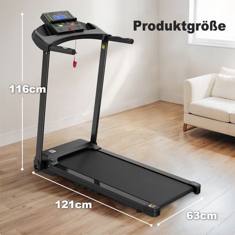 Tapis de course électrique pliable pour maison, vitesse max 12 km/h, écran LED, support tablette et smartphone, tapis compact pour domicile et bureau, running machine connectée (1/5)