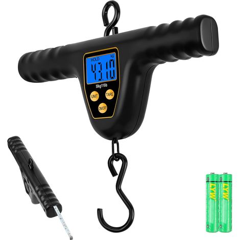 Balance Pêche Numérique 50 KG, Étanche LCD Ruban Mesure 1 Mètre (1/4)