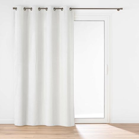 Rideau à œillets 140 x 260 cm – Velours relief – Modèle Java Blanc (1/3)