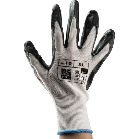 Gants de manutention RS PRO taille 10, XL, Résistance abrasion/ déchirure, Blanc ( Prix pour 1 paire ) (1/2)