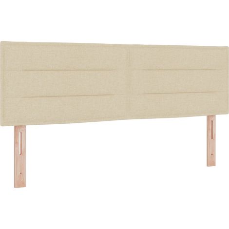 Maison Exclusive - Testiera LED con strisce LED con testiera Crema 144 cm Tessuto (1/5)