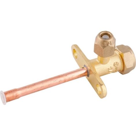 Valvola di intercettazione per unità esterna di condizionatore d'aria, 2/3/4 punti dritti/curvi, costruzione in ottone spesso, per sistemi R22 R134A R410A R407C R32 (2 punti dritti) (1/5)