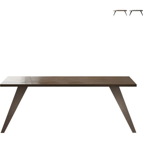 Holztisch 210x90cm modern Küche Eisenbeine Anuk - Braun (1/5)