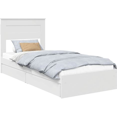 Maison Exclusive - Letto con Contenitore Bianco 75 x 190 cm Legno multistrato
