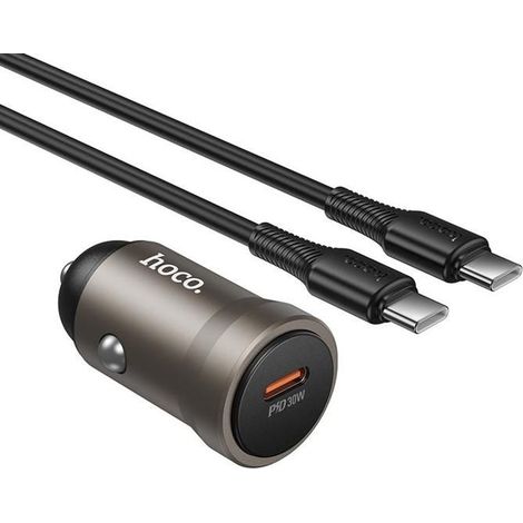 Chargeur allume-cigare Hoco Z62A Energy PD 30 W USB-C/Type-C avec câble Type-C vers Type-C (doré) (1/5)