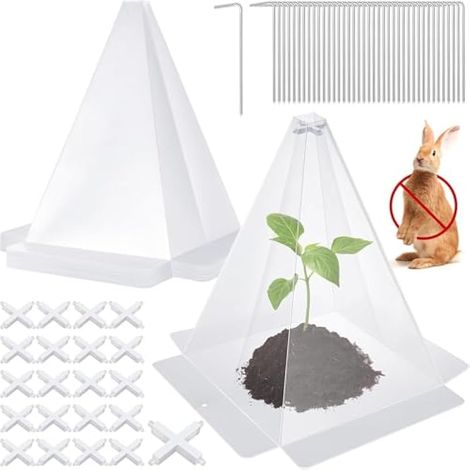 20 pièces Cloches de Jardin Plantes, 28x20 cm Couvre-Plis Repliable en Plastique, Mini Serre Réutilisable pour Protection Contre Soleil, Neige, Gel, Escargots, Oiseaux, Poulets, Insectes, etc. (Transp