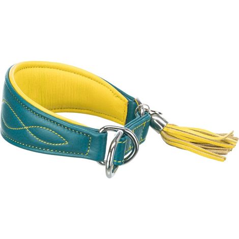Active comfort collare strangolo per levrieri: XS: 21-26cm/40mm petrolio/giallo
