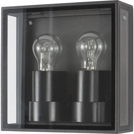 [NEUWERTIG] B-Ware Nova Luce Wandleuchte Wandlampe Sorren Außenleuchte E27 Led Anthrazit Dimmbar