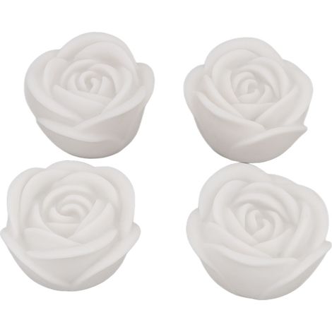 Lot de 4 bougies LED roses sans flamme ni fumée, colorées et décoratives, pour bars, cafés, mariages et réunions de famille. (1/5)