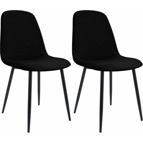 Juego de 2 Sillas de Comedor Maryam Negro Tela (1/5)