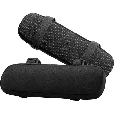 Coussins d'accoudoirs de chaise, 2 coussins de coude souples en mousse - Noir