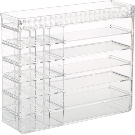 Organizador de maquillaje, estuche para pintalabios, caja de almacenamiento, expositor de cosméticos transparente
