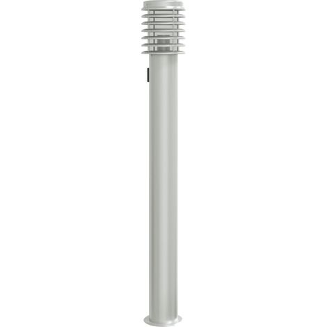 Lampada da terra per esterno e presa argento 110 cm acciaio inox Argento 020042532