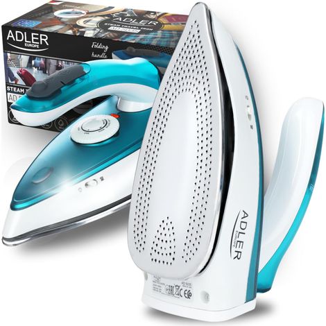 Fer à Repasser Compact de Voyage avec Poignée Pliable, Semelle en Acier Inoxydable 1700 W, Mini fer à Repasser avec Fonction Séchage, Réservoir de 60 ml et Câble de 1,94 m (1/5)