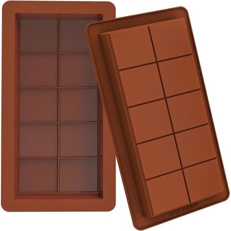 Moule à Chocolat - Silicone - Lot de 2 - Anti-adhésif - Compatible congélateur - Lavable au lave-vaisselle (1/4)