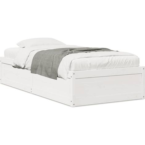 Maison Exclusive - Letto senza Materasso Bianco 75x190 in Legno Massello di Pino