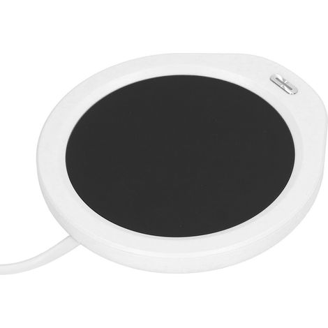 Chauffe-tasse 18 W, température constante 55 °C, économie d'énergie, rechargeable, chauffe-tasse/chauffe-théière pour bureau, prise UE 220 V, blanc (1/5)