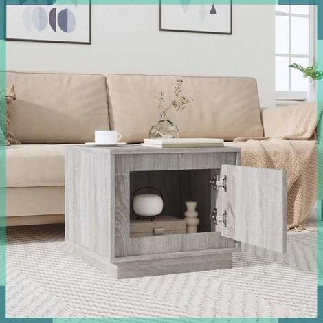 Table basse - 819874 - sonoma gris - bois d'ingénierie - 51 x 50 x 44 cm (1/5)