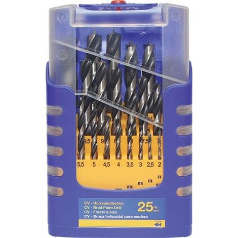 Juego  de  brocas  espirales  para  madera  FISCH  012K  25  piezas  -  0120025K01 (1/3)