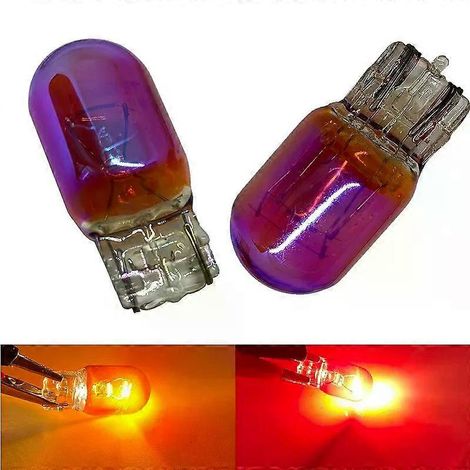 Stück Kfz-Halogenlampen T20 7440 7443 21/5W, bernsteinfarben, rot, Chromglas, WY21W W21W, Bremslichter, Seitenlichter, Blinker (1/4)