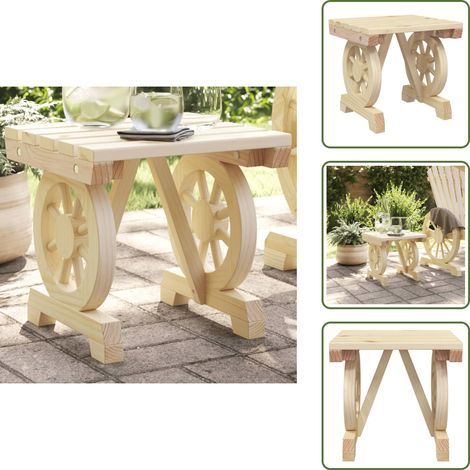 The Living Store Repose-pied de jardin 40x36,5x38,5 cm bois massif sapin - Chaise De Jardin - Fauteuil De Jardin - Mobilier De Jardin - Chaise Extérieure - Pouf Extérieur